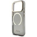 Etui Guess IML Glitters Script Strap MagSafe do iPhone 17 Pro czarny