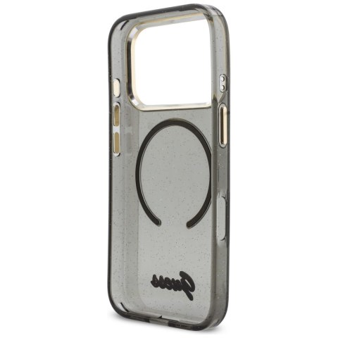 Etui Guess IML Glitters Script Strap MagSafe do iPhone 17 Pro czarny