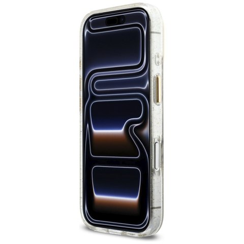 Etui Guess IML Glitters Script Strap MagSafe do iPhone 17 Pro przezroczysty