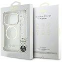 Etui Guess IML Glitters Script Strap MagSafe do iPhone 17 Pro przezroczysty