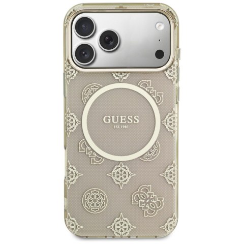 Etui Guess IML Peony Dot MagSafe do iPhone 17 Pro Max beżowy