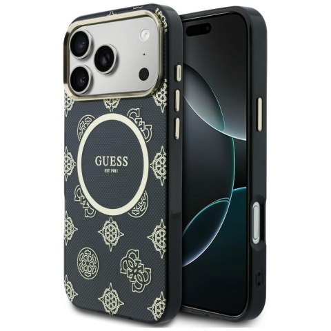 Etui Guess IML Peony Dot MagSafe do iPhone 17 Pro Max czarny
