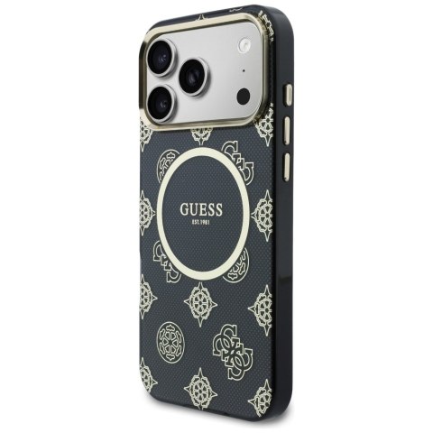Etui Guess IML Peony Dot MagSafe do iPhone 17 Pro Max czarny