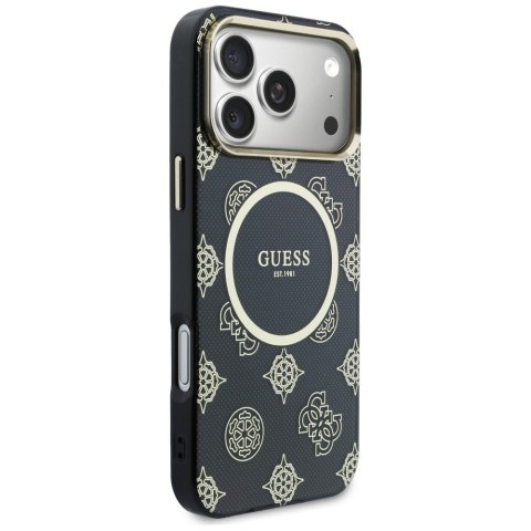 Etui Guess IML Peony Dot MagSafe do iPhone 17 Pro Max czarny