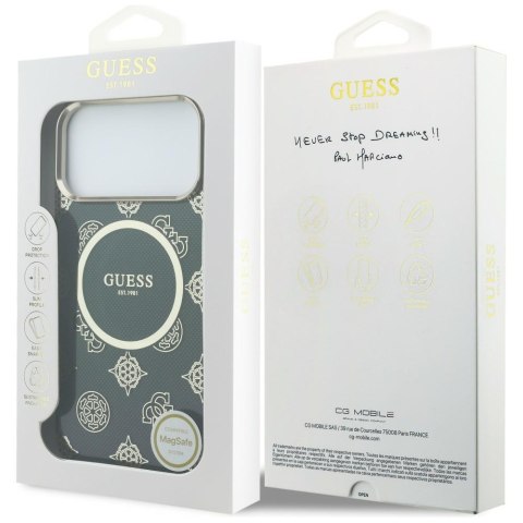 Etui Guess IML Peony Dot MagSafe do iPhone 17 Pro Max czarny