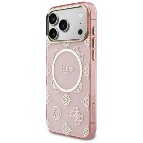 Etui Guess IML Peony Dot MagSafe do iPhone 17 Pro Max różowy