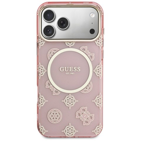 Etui Guess IML Peony Dot MagSafe do iPhone 17 Pro Max różowy
