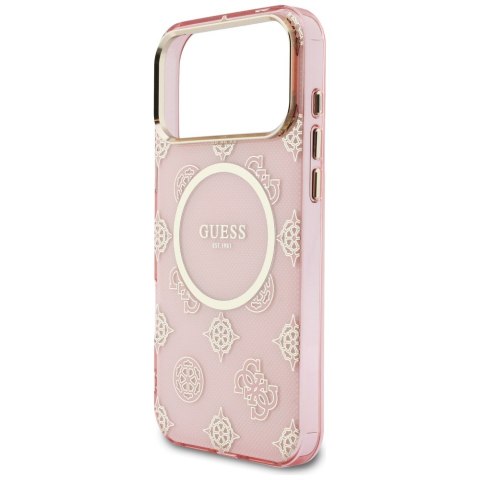 Etui Guess IML Peony Dot MagSafe do iPhone 17 Pro Max różowy