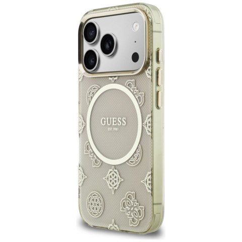 Etui Guess IML Peony Dot MagSafe do iPhone 17 Pro beżowy