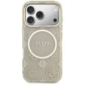 Etui Guess IML Peony Dot MagSafe do iPhone 17 Pro beżowy
