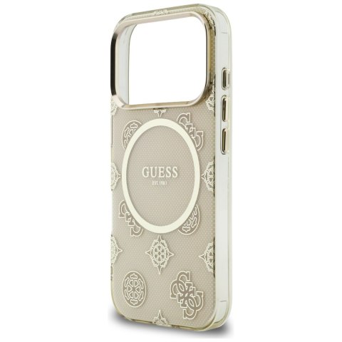 Etui Guess IML Peony Dot MagSafe do iPhone 17 Pro beżowy