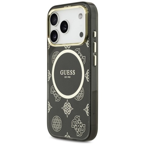 Etui Guess IML Peony Dot MagSafe do iPhone 17 Pro czarny