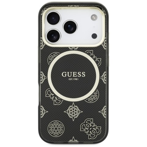 Etui Guess IML Peony Dot MagSafe do iPhone 17 Pro czarny