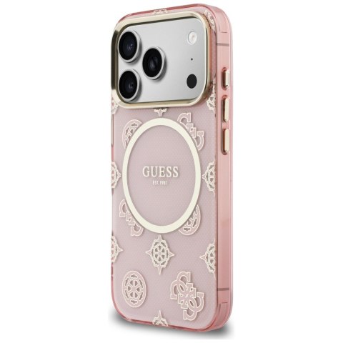 Etui Guess IML Peony Dot MagSafe do iPhone 17 Pro różowy