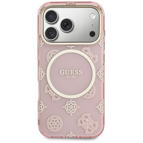 Etui Guess IML Peony Dot MagSafe do iPhone 17 Pro różowy