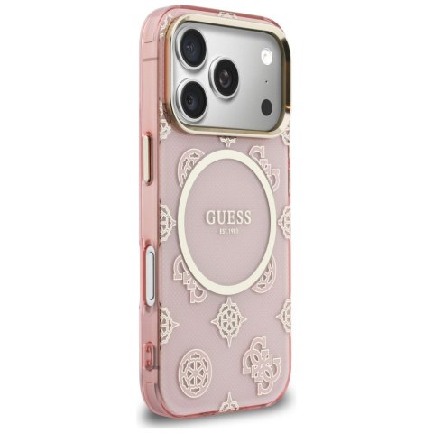 Etui Guess IML Peony Dot MagSafe do iPhone 17 Pro różowy