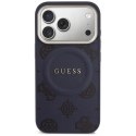 Etui Guess Peony Hot Stamp MagSafe do iPhone 17 Pro niebieski