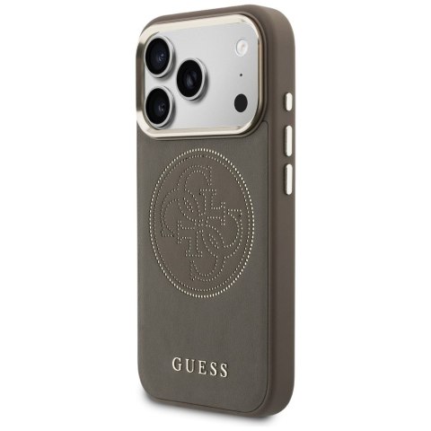 Etui Guess Perforated 4G MagSafe do iPhone 17 Pro brązowy
