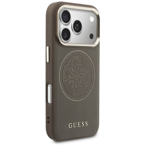 Etui Guess Perforated 4G MagSafe do iPhone 17 Pro brązowy