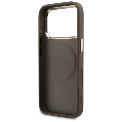 Etui Guess Perforated 4G MagSafe do iPhone 17 Pro brązowy