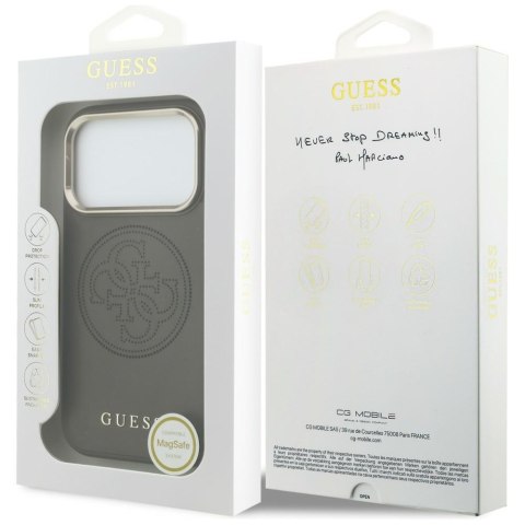 Etui Guess Perforated 4G MagSafe do iPhone 17 Pro brązowy