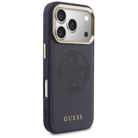 Etui Guess Perforated 4G MagSafe do iPhone 17 Pro niebieski