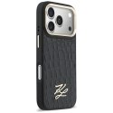 Etui Karl Lagerfeld Croco KL Script Logo MagSafe do iPhone 17 Pro czarny