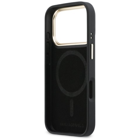 Etui Karl Lagerfeld Croco KL Script Logo MagSafe do iPhone 17 Pro czarny