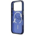 Etui Karl Lagerfeld IML Choupettes Karl Script Logo MagSafe do iPhone 17 Pro niebieski