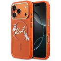 Etui Karl Lagerfeld IML Choupettes Karl Script Logo MagSafe do iPhone 17 Pro pomarańczowy