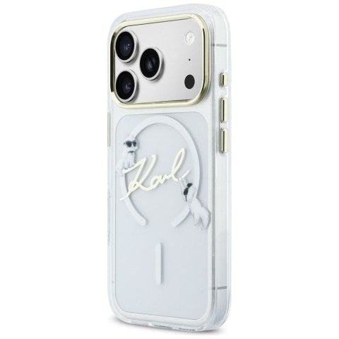 Etui Karl Lagerfeld IML Choupettes Karl Script Logo MagSafe do iPhone 17 Pro przezroczysty