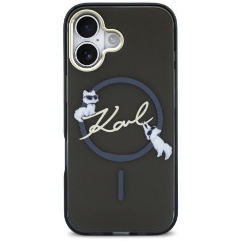 Etui Karl Lagerfeld IML Choupettes Karl Script Logo MagSafe do iPhone 17 czarny