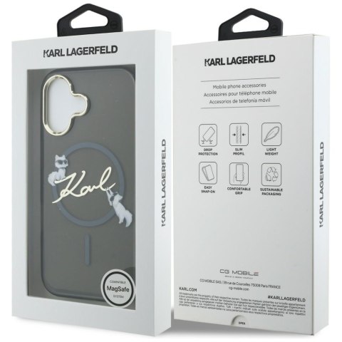 Etui Karl Lagerfeld IML Choupettes Karl Script Logo MagSafe do iPhone 17 czarny
