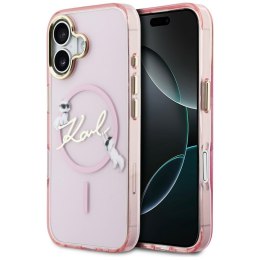 Etui Karl Lagerfeld IML Choupettes Karl Script Logo MagSafe do iPhone 17 różowy
