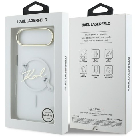 Etui Karl Lagerfeld IML Choupettes Karl Script Logo MagSafe do iPhone Air przezroczysty