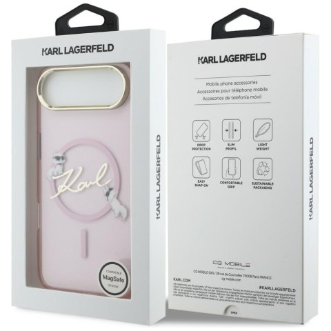 Etui Karl Lagerfeld IML Choupettes Karl Script Logo MagSafe do iPhone Air różowy