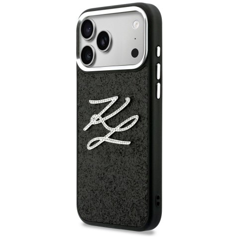 Etui Karl Lagerfeld IML Glitter KL Diamond Logo do iPhone 17 Pro Max czarny