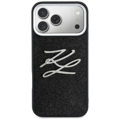 Etui Karl Lagerfeld IML Glitter KL Diamond Logo do iPhone 17 Pro Max czarny
