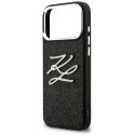 Etui Karl Lagerfeld IML Glitter KL Diamond Logo do iPhone 17 Pro Max czarny