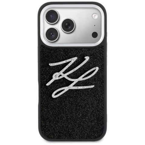 Etui Karl Lagerfeld IML Glitter KL Diamond Logo do iPhone 17 Pro czarny