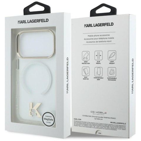 Etui Karl Lagerfeld IML K Head Logo MagSafe do iPhone 17 Pro przezroczysty
