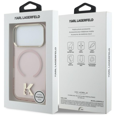 Etui Karl Lagerfeld IML K Head Logo MagSafe do iPhone 17 Pro różowy