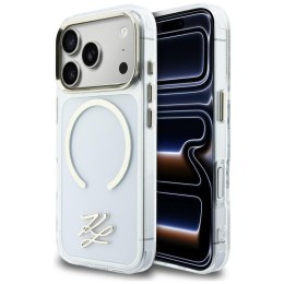 Etui Karl Lagerfeld IML KL Script Logo MagSafe do iPhone 17 Pro Max przezroczysty