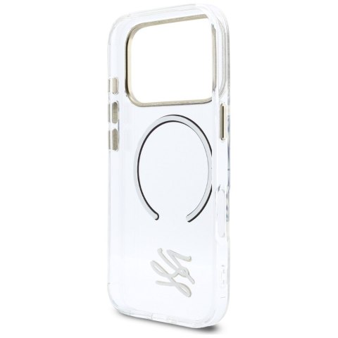 Etui Karl Lagerfeld IML KL Script Logo MagSafe do iPhone 17 Pro Max przezroczysty