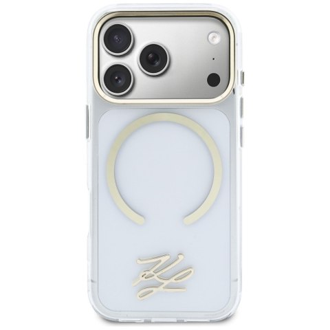 Etui Karl Lagerfeld IML KL Script Logo MagSafe do iPhone 17 Pro przezroczysty