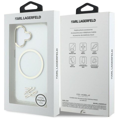 Etui Karl Lagerfeld IML KL Script Logo MagSafe do iPhone 17 przezroczysty