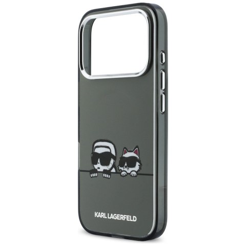 Etui Karl Lagerfeld IML Karl & Choupette Peekaboo Logo MagSafe do iPhone 17 Pro czarny
