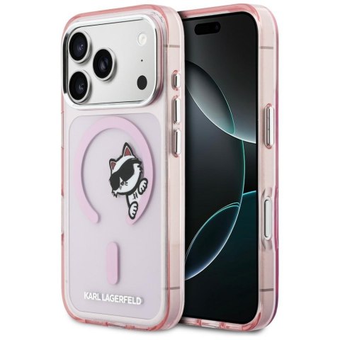 Etui Karl Lagerfeld IML Peekaboo MagSafe do iPhone 17 Pro Max różowy