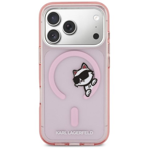 Etui Karl Lagerfeld IML Peekaboo MagSafe do iPhone 17 Pro Max różowy