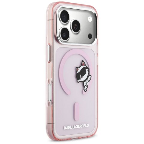 Etui Karl Lagerfeld IML Peekaboo MagSafe do iPhone 17 Pro Max różowy